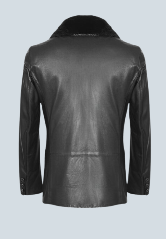 Noah Shearling Black Leather Coat